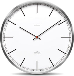 Huygens - One Index 35cm - RVS - Wandklok - Stil - Zendergestuurd