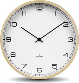Huygens - Wood 25 Arabic - Wit - Wandklok - Stil - Quartz uurwerk