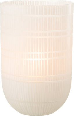 J-Line vaas Rond Geslepen - glas - wit - 36 cm hoog