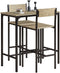 SoBuy OGT03 - Eettafel 3 Delige set - Bartafel met 2 krukken - Naturel