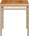 Tuintafel 38x38x42 cm poly rattan en acaciahout gemengd beige