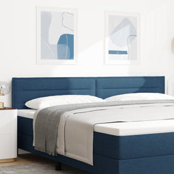 vidaXL - Hoofdbord - Lijnen - Ontwerp - Blauw - 200 - cm - Stof