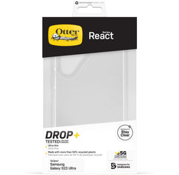 Otterbox Galaxy S23 Ultra - React-hoesje - Schokbestendig - Ultradun - Antimicrobieel - Clear