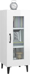 vidaXL - Dressoir - 34,5x34x90 - cm - bewerkt - hout - hoogglans - wit