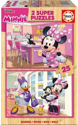Educa - puzzel hout 2 x 25 stuks - Minnie
