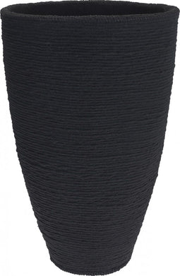 Homestyle Bloempot Geribbeld - Bloempotten - 39x39x60 cm Antraciet
