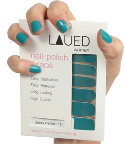 LAUED Nagelstickers - Nail Wraps - 16 Extreem Dunne Nagellak Stickers - Manicure Nail Art Folie - Sticky Cactus