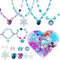 Princess Beads Sieradenset voor het maken van kettingen, armbanden, ringen, benodigdheden voor kinderen, knutselset, speelgoed, cadeau voor meisjes, leeftijd 3, 4, 5, 6, 7, 8, 9, 10 jaar (met hartvormige doos)