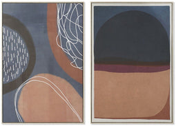 Schilderij DKD Home Decor 84 x 4,5 x 123 cm Abstract Stads (2 Stuks)