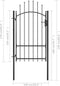 vidaXL - Poort - 1x1,75 - m - staal - zwart