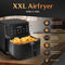 JAP Appliances Ascension - Airfryer XL - Heteluchtfriteuse XXL - 2000W - 7,6L Inhoud - 60ºC tot 200ºC - Zwart