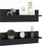 vidaXL - Wandschappen - 2 - st - 60x11,5x18 - cm - bewerkt - hout - hoogglans - zwart