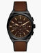 Fossil Everett FS6108 - Horloge - Quartz - Bruin Leer - Ø 44 mm