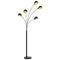 vidaXL Lamp staand - 5xE14 - hoogte verstelbaar - zwart en goud