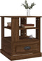 vidaXL - Bijzettafel - 50x50x60 - cm - bewerkt - hout - bruin - eikenkleur