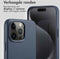 Accezz MagSafe Leather Backcover - Soft case - Krasbestendig - Donkerblauw (iPhone 15 Pro Max)