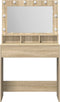 vidaXL - Kaptafel - met - LED - Verlichting - in - Sonoma - Eiken - - - 79x41x135 - cm