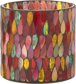 J-Line Windlicht Mozaiek Druppel Glas Mix Medium