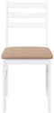 vidaXL - Eetkamerstoelen - met - kussens - 2 - st - massief - hout - rubber - wit