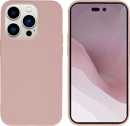 iMoshion Hoesje Geschikt voor iPhone 14 Pro Hoesje Siliconen - iMoshion Color Backcover - lichtroze