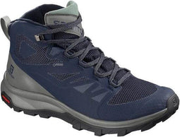 Salomon Outline Mid Gtx - Wandelschoenen - Sneakerachtig comfort - Medieval Blue / Castor Gray / Green Milieu - Maat 44