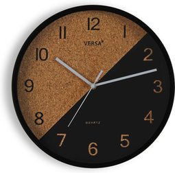 Muurklok Versa Zwart Plastic 4,5 x 30 x 30 cm