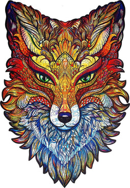 UNIDRAGON Houten Puzzel Voor Volwassenen Dier - Vurige Vos - 308 stukjes - King Size 27x40 cm