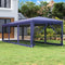 vidaXL - Partytent - met - 8 - mesh - zijwanden - 3x9 - m - HDPE - blauw