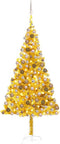 vidaXL - Kunstkerstboom - met - verlichting - en - kerstballen - 240 - cm - PET - goud