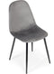Velvet eetkamerstoel - set van 4 - grijs - 85 x 46 x 46 cm