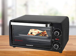 Beper 90.882 - Elektrische Oven 12L - 1050W met Timer en Thermostaat - Zwart