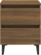 vidaXL - Nachtkastje - met - metalen - poten - 40x35x50 - cm - bruin - eikenkleur