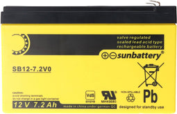 Sun Battery SB12-7.2V0 accu, 12V 7,2Ah, 7,2-12L, AGM loodaccu