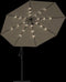 vidaXL - Zweefparasol - met - LED-verlichting - en - metalen - paal - 350 - cm - taupe