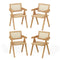 Coast Eetkamerstoelen - 4-Delige Set Bamboe & Imitatie-Riet - 50 x 52 x 81 cm - Natuur