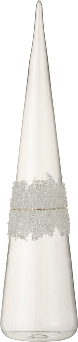 J-Line decoratie Kegel - glas - transparant - large