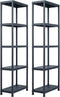 vidaXL - Opbergrekken - 2 - st - 125 - kg - 60x30x180 - cm - kunststof - zwart