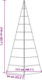 vidaXL - Kerstdecoratie - kerstboom - 210 - cm - metaal - zwart