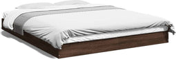 vidaXL - Bedframe - zonder - matras - bewerkt - hout - bruin - eikenkleur - 160x200 - cm