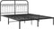 vidaXL - Bedframe - met - hoofdbord - metaal - zwart - 150x200 - cm