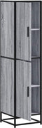 vidaXL - Hoge - kast - 35,5x35x139 - cm - bewerkt - hout - en - metaal - grijs - sonoma