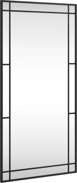 vidaXL - Wandspiegel - rechthoekig - 50x100 - cm - ijzer - zwart