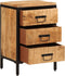 vidaXL - Nachtkastje - met - 3 - lades - 40x35x63 - cm - massief - ruw - mangohout