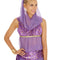 Oriënt dames kostuum - chiffon en satijn - maat M - paars