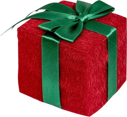 Fééric Lights and Christmas Beeldje IJsbeer met cadeautje - 33x23x38cm - Wit