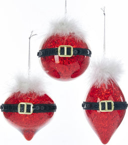 Orn.glas kerstman bal l8cm