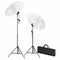 vidaXL - Fotostudioset - met - lampen, - paraplu's, - achtergrond - en - reflector