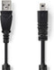 Nedis USB-Kabel - USB 2.0 - USB-A Male - US-E6 8-pins Male - 480 Mbps - Vernikkeld - 2.00 m - Rond - PVC - Zwart - Envelop
