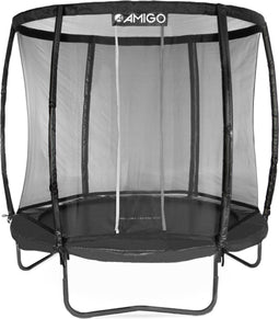 AMIGO Trampoline Deluxe - Met Veiligheidsnet en Veilige Rand - Rond 244 cm - Zwart