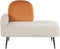 ARCEY - Chaise longue - Gebroken wit - Linkszijdig - Fluweel